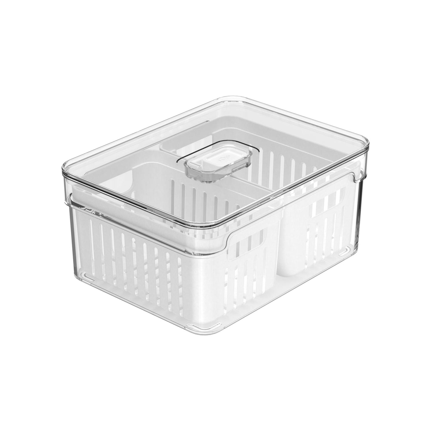 Organizador de refrigerador Clear Fresh con doble cesta de 2,2 lt OU