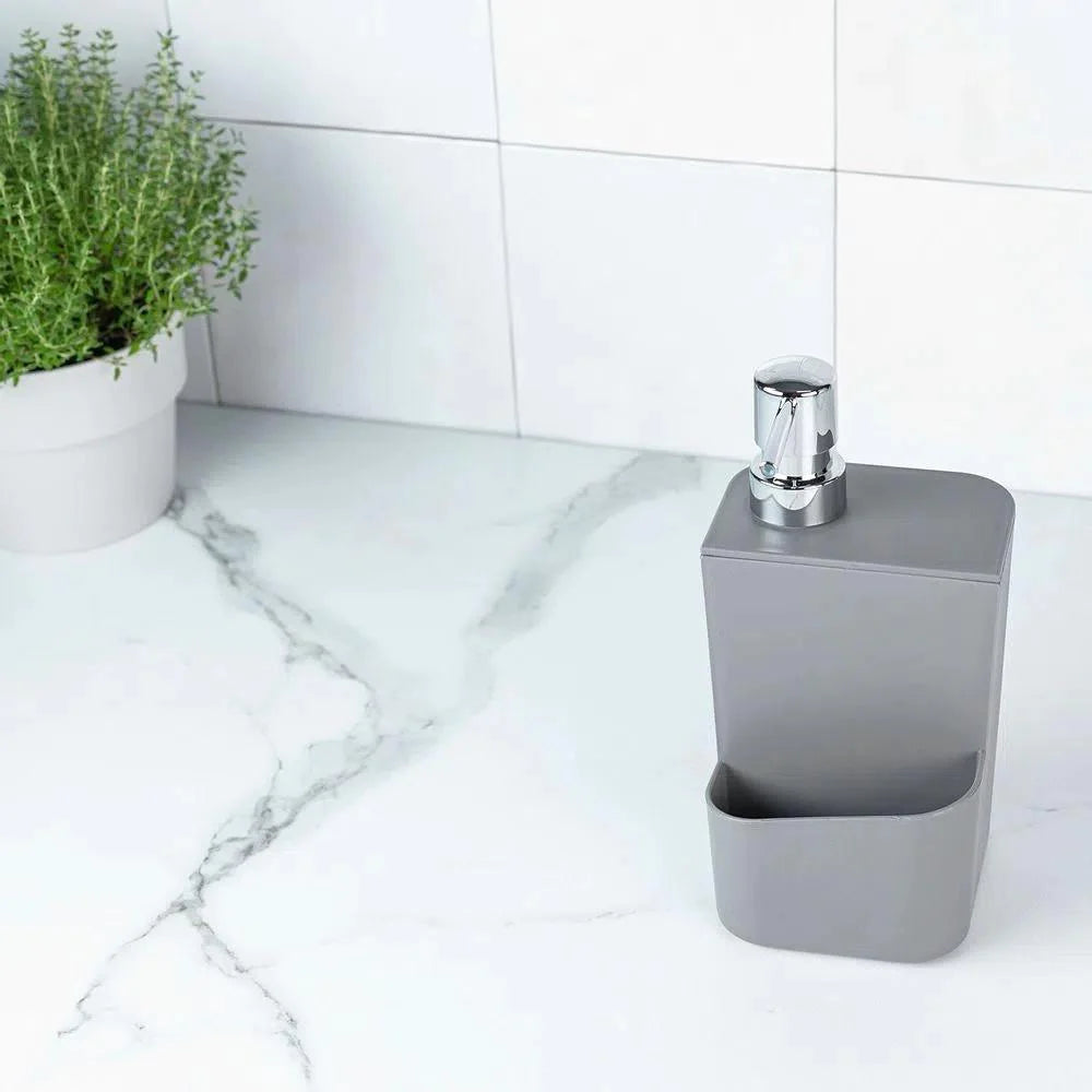 Dispensador Lavaloza con Porta Esponja 650 ml Gris