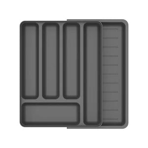 Organizador de cubiertos extensible logic gris