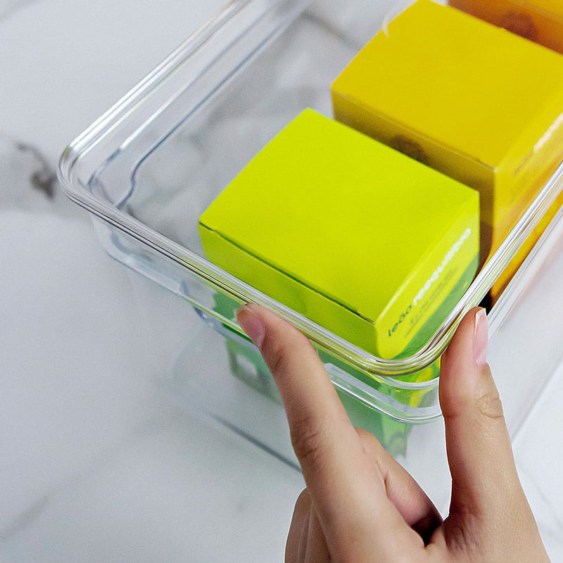 Organizador de despensa clear con tapa 30x15x13 cm