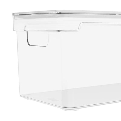 Organizador de despensa clear con tapa 30x15x13 cm
