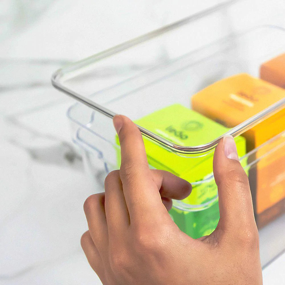 Organizador de despensa clear con tapa 30x15x7 cm