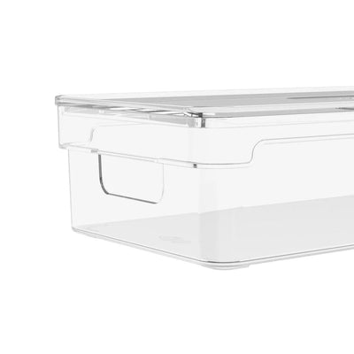 Organizador de despensa clear con tapa 30x15x7 cm