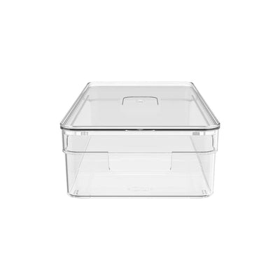 Organizador de despensa clear con tapa 30x15x7 cm