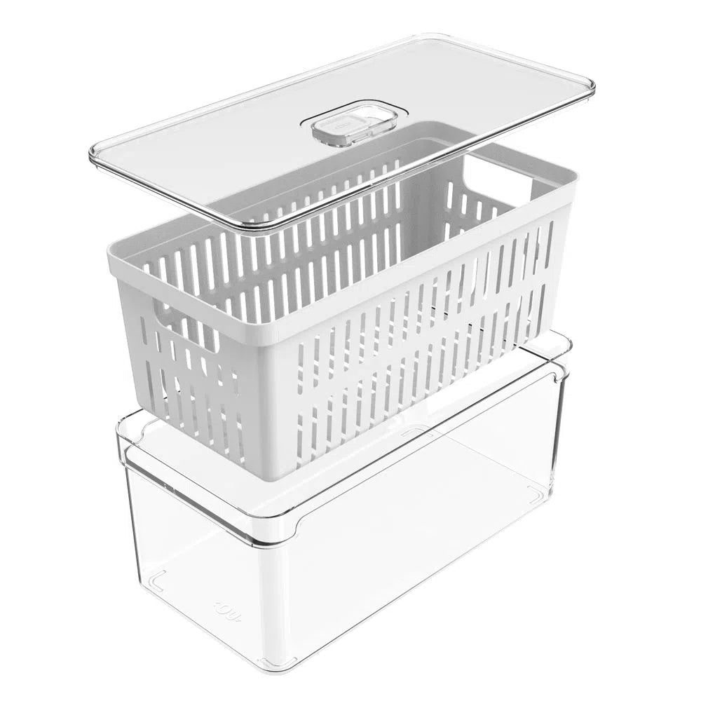 Organizador de despensa clear fresh con cesta 5 litros